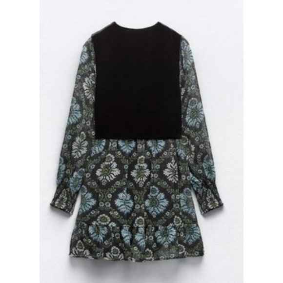 ZARA PRINTED DRESS WITH VEST - Picture 5 of 8